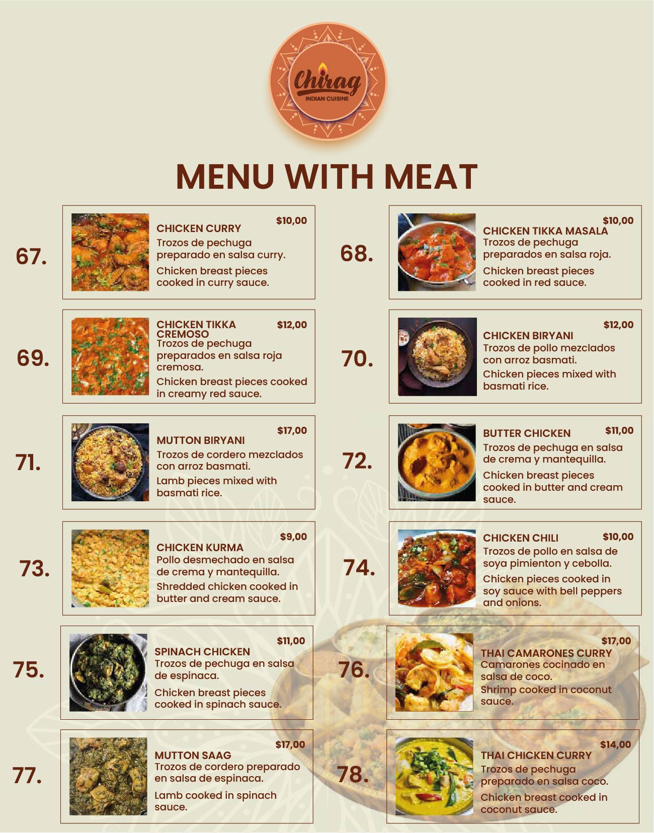 Hoja de Menú 09 - MENU WITH MEAT Part 1